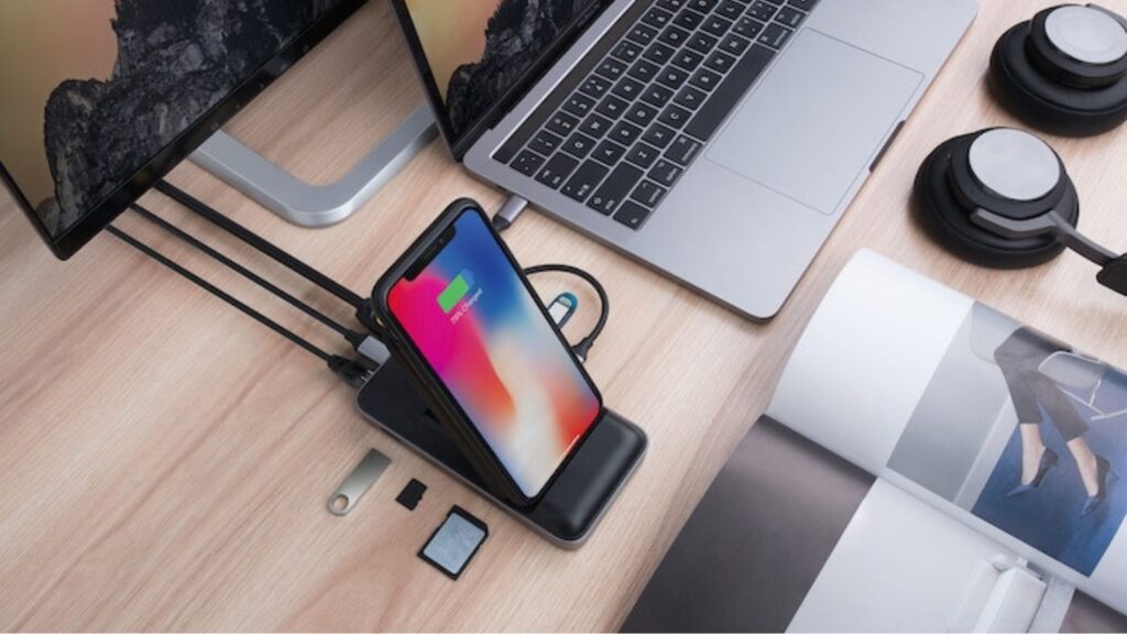 4. HyperDrive USB-C Hub + 7.5W Qi Wireless Charger iPhone Stand