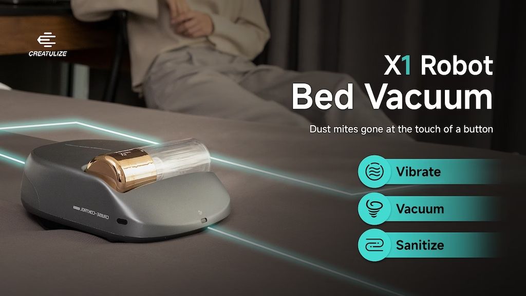 7. Kickstarter - X1 Robot Bed VacuumDust Mites Gone at the Touch of a Button