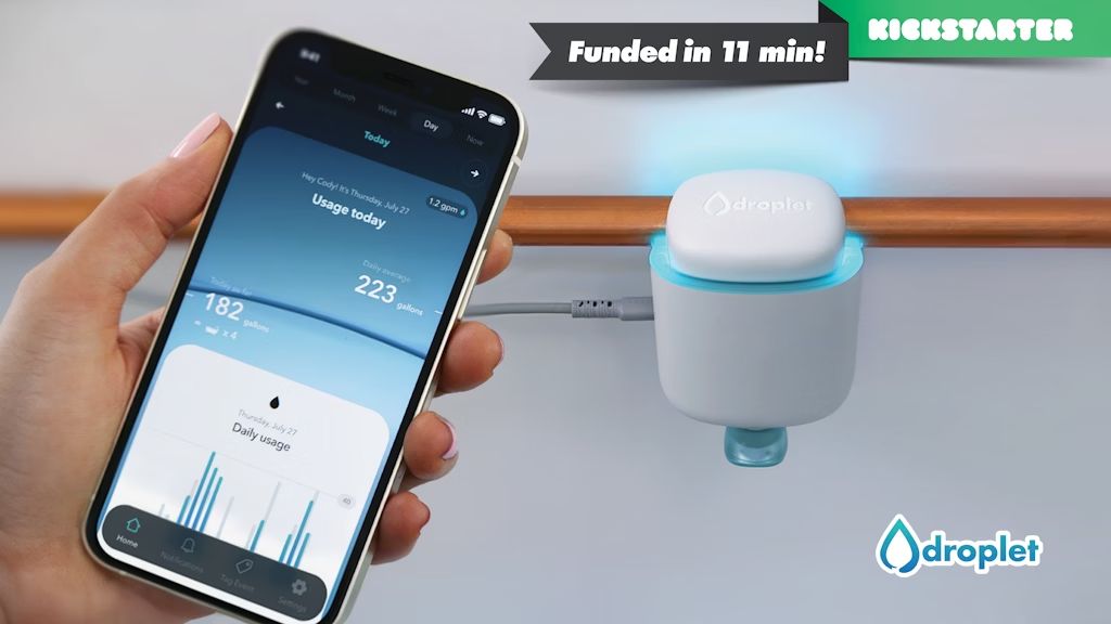 6. Kickstarter - Droplet Smart Home Water Sensor