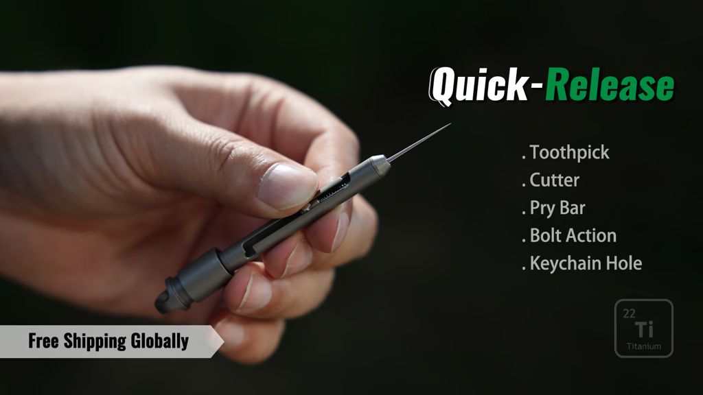 4. Kickstarter - The AcePick - Titanium Quick Release Toothpick & Multi-tool