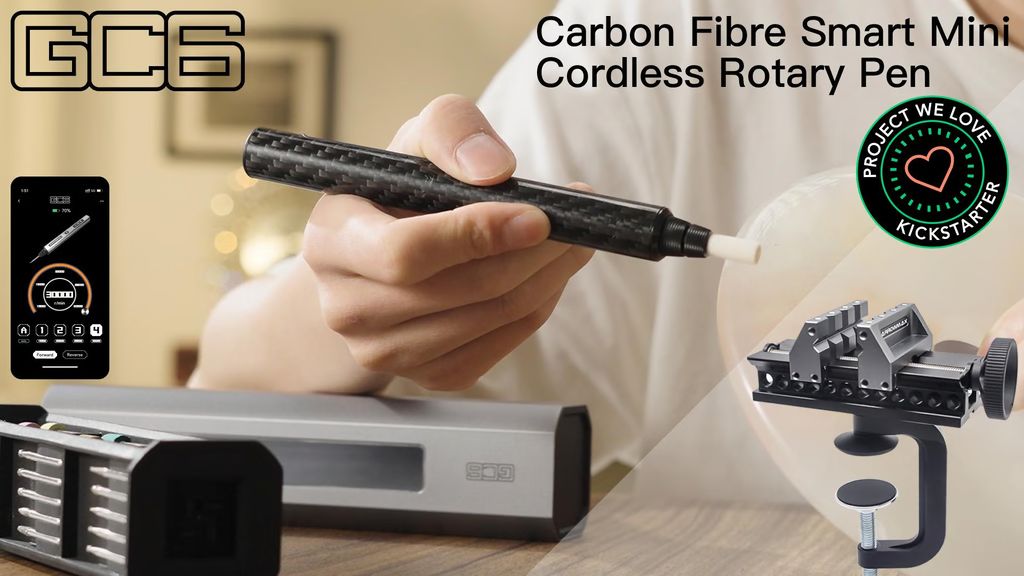 8. Kickstarter - GC6 - The first carbon fibre smart mini cordless rotary pen