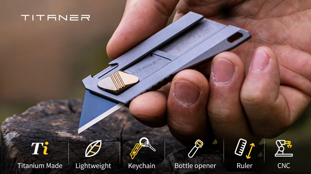 10. Kickstarter - TITANER Retractable Mini Titanium EDC Utility Knife