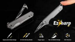 Kickstarter - Ezsharp Titanium Folding Knife w Quick Relase Backup Blades