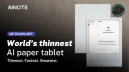 Kickstarter - AINOTE 2 The World's Thinnest AI-Powered Paper Tablet