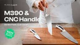Kickstarter - Titaner MAKO World's First M390 & CNC Handle Kitchen Knife