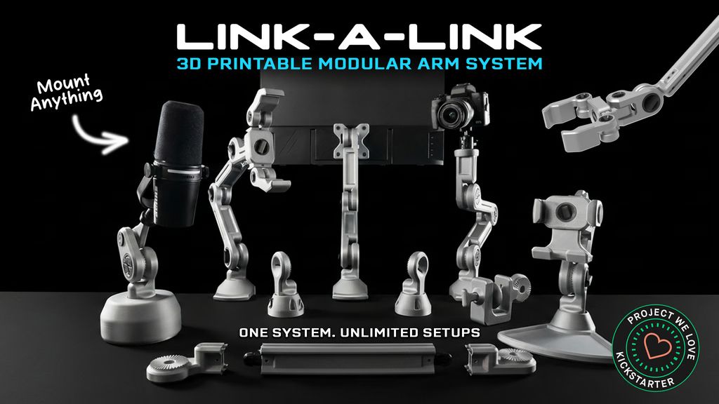 Modular Segmented Arm Link-a-Link | The 3D Printable Modular Arm Mounting System - Hunt4Best
