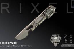 RIXEL- A Revolver-Inspired Titanium Multi-Tool Pry Bar