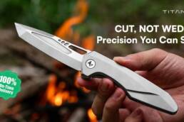 Titaner Razorbill- Titanium 3D CNC Tanto EDC Cutting Tool