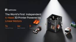 LightMake L4 1st 4-Head Color 3D Printer with Linear Motors