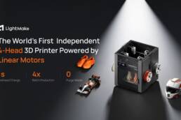 LightMake L4 1st 4-Head Color 3D Printer with Linear Motors