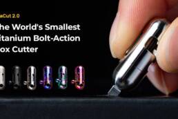 PeaCut2.0 Titanium EDC Keychain Box Cutter - Tritium Pendant