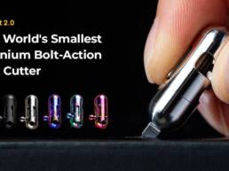 PeaCut2.0 Titanium EDC Keychain Box Cutter - Tritium Pendant