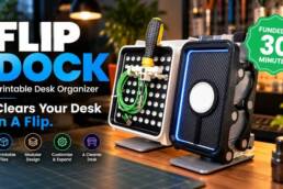 Flip Dock- 3D Printable Desk Organizer, Cleared in a Flip