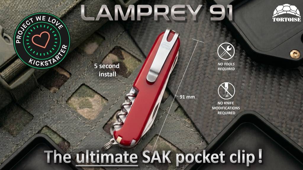 Lamprey91 - The ULTIMATE pocket clip for your 91mm SAK!