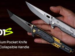 Zyac Z01S- Titanium Pocket Knife with Collapsible Handle